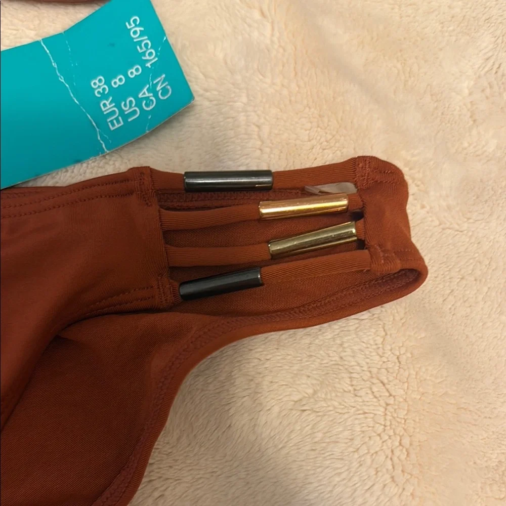 H&M Brown Bikini Cheeky Cut with Metal Accents - Picture 2 of 7